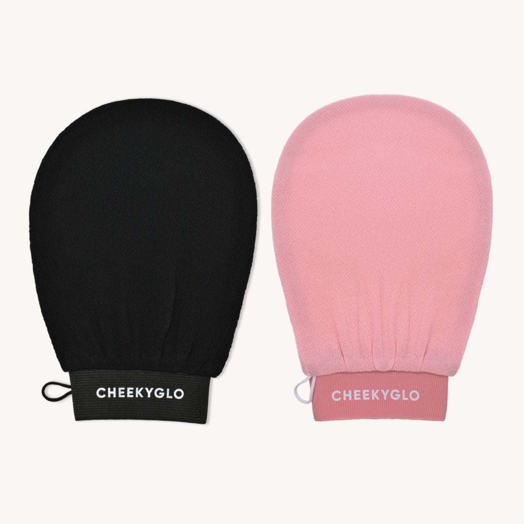Black+Pink Exfoliating Glove Duo - CHEEKYGLO